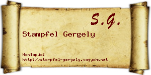 Stampfel Gergely névjegykártya